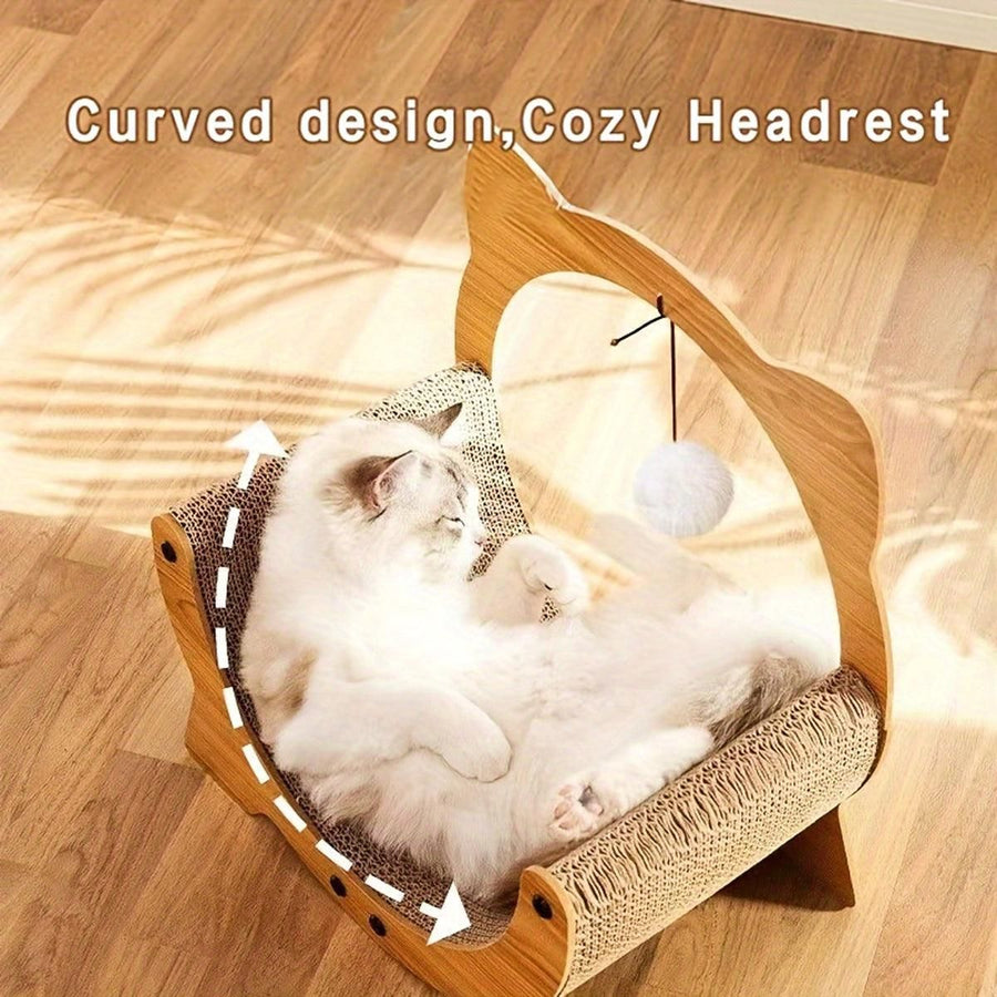 2-in-1 Cat Nest Scratching Board Claw Sharpening Bed - KAZIPAWS