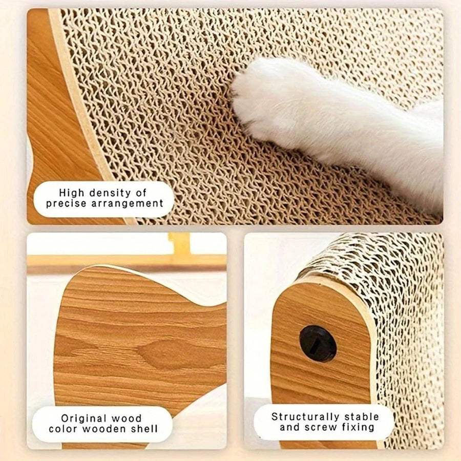 2-in-1 Cat Nest Scratching Board Claw Sharpening Bed - KAZIPAWS