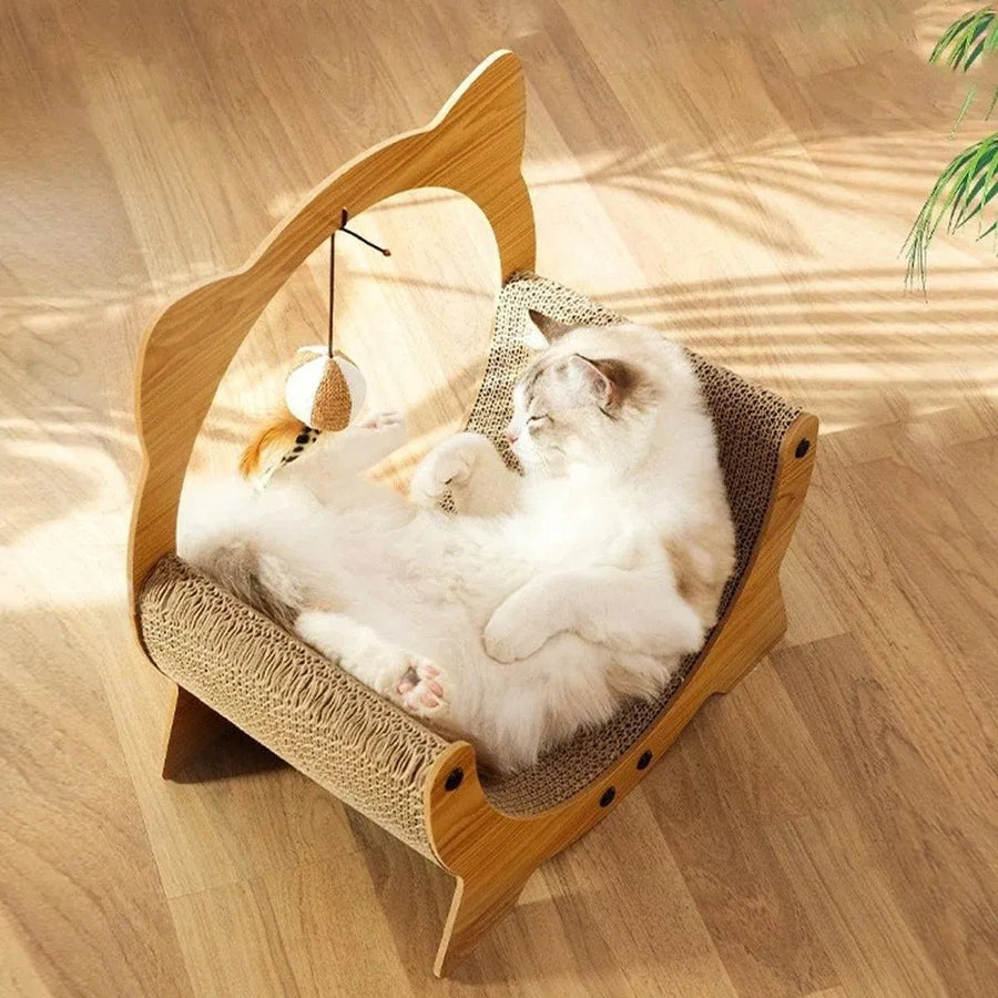 2-in-1 Cat Nest Scratching Board Claw Sharpening Bed - KAZIPAWS