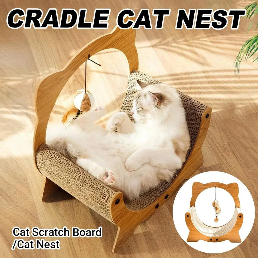 2-in-1 Cat Nest Scratching Board Claw Sharpening Bed - KAZIPAWS