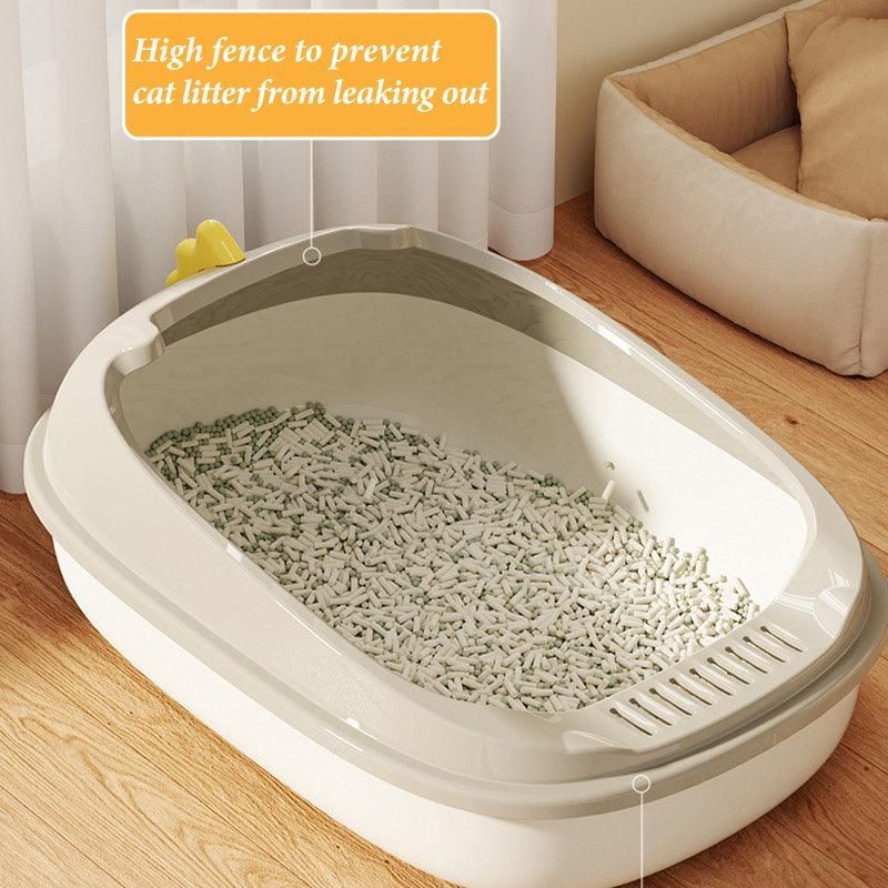 Semi Enclosed Cat Litter Box Large Detachable Washable - KAZIPAWS