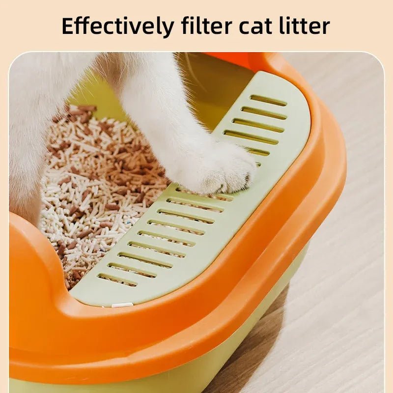 12L Semi Enclosed Large Cat Litter Box with Delivery Shovel - KAZIPAWS