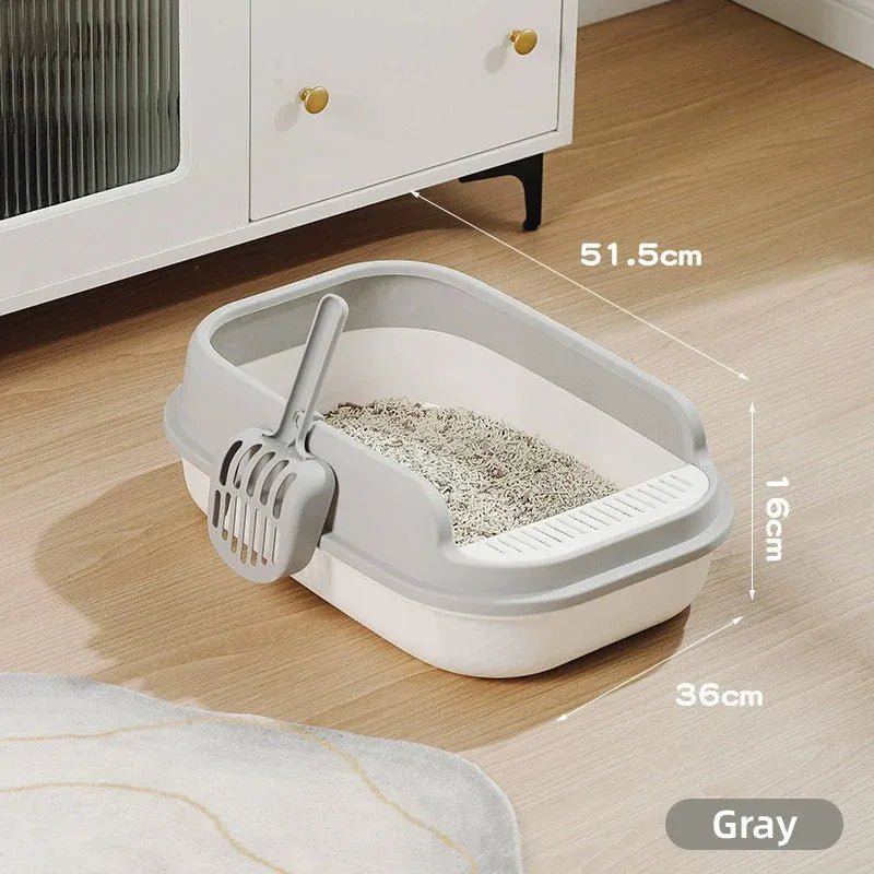12L Semi Enclosed Large Cat Litter Box with Delivery Shovel - KAZIPAWS