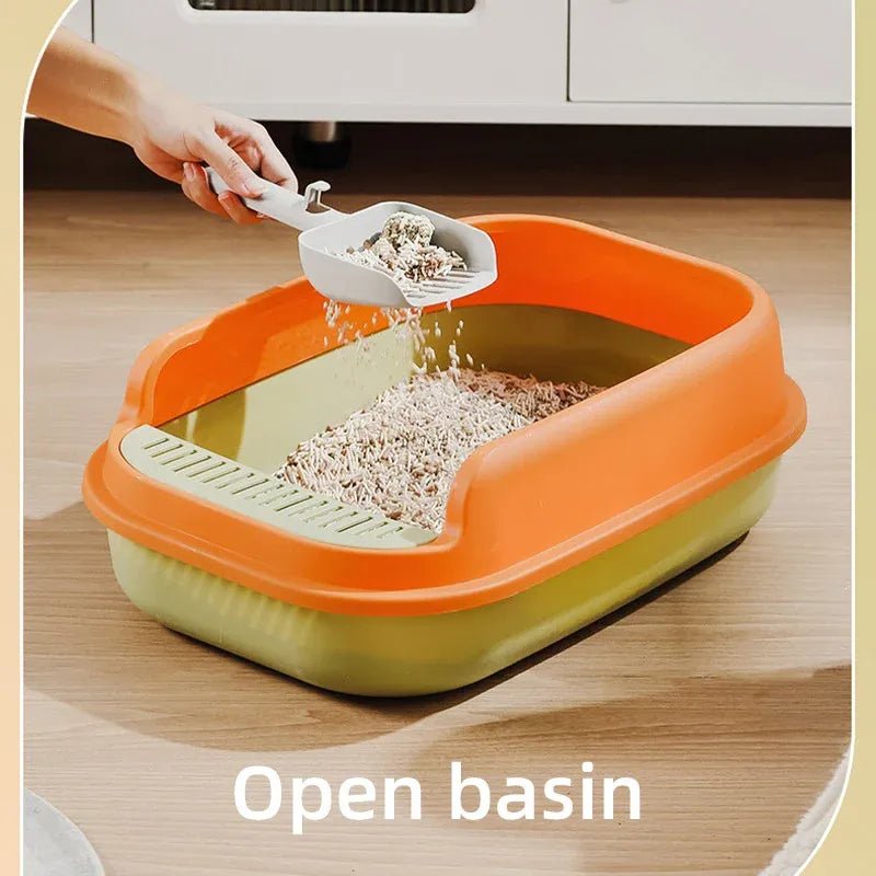 12L Semi Enclosed Large Cat Litter Box with Delivery Shovel - KAZIPAWS