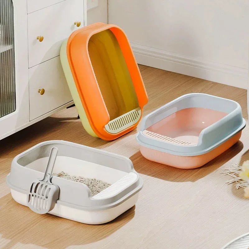 12L Semi Enclosed Large Cat Litter Box with Delivery Shovel - KAZIPAWS