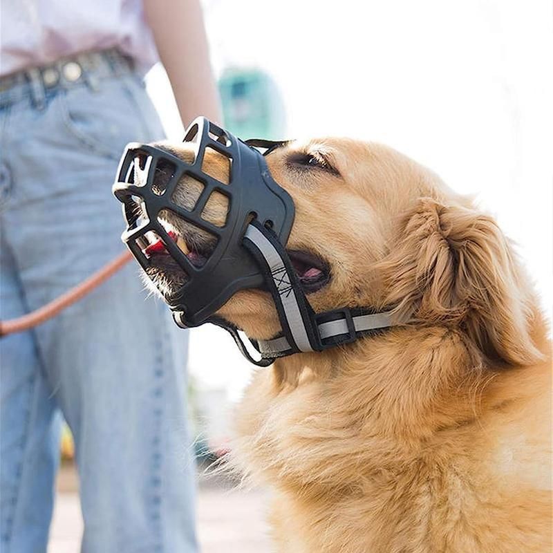 Soft Silicone Dog Basket Muzzle – Adjustable, Breathable & Anti-Bite – Size 2 - KAZIPAWS