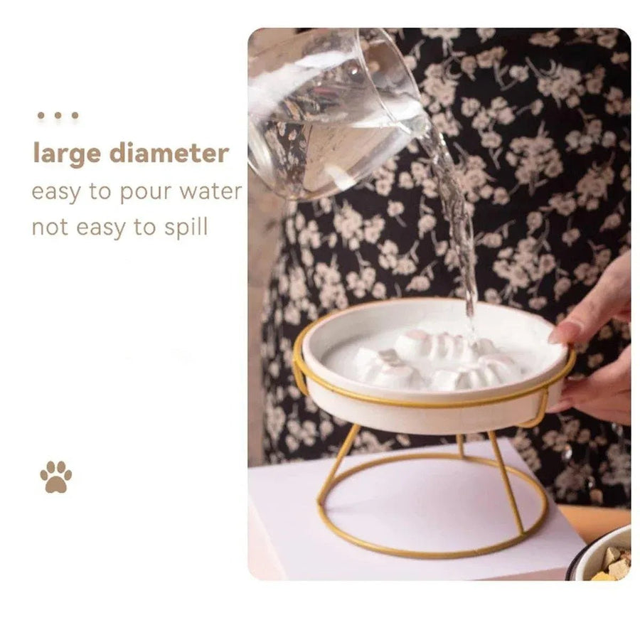Ceramic Cat Bowl Slow Feeder Food Tray for Cats - KAZIPAWS