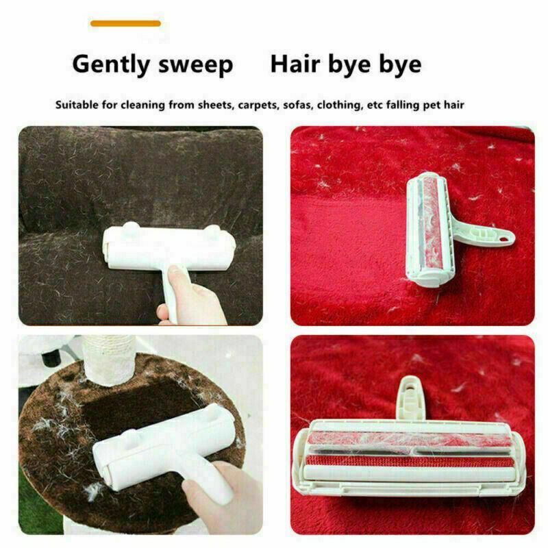 Pet Hair Remover Brush Dog Cat Fur Cleaning Roller Reusable Self Cleaning Tool - Green - KAZIPAWS