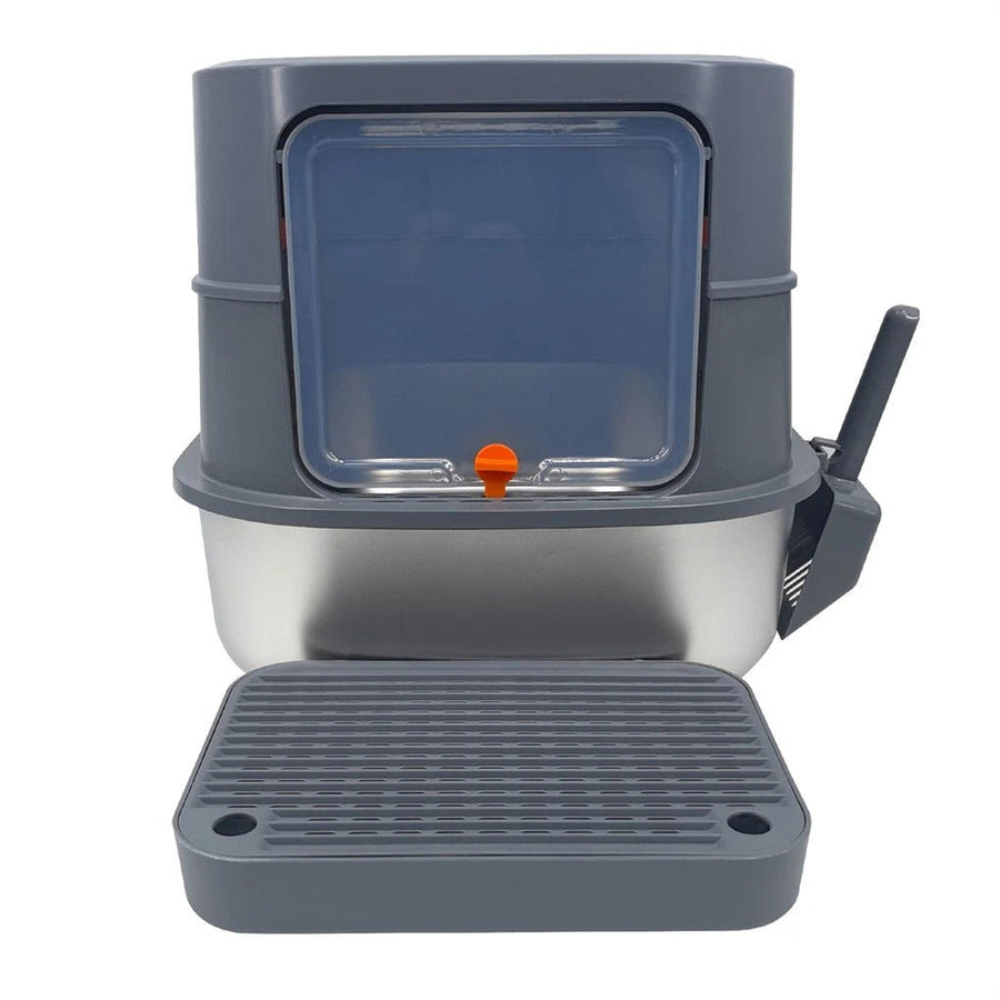 P Jumbo Stainless Steel Cat Litter Box for Multi Cats - KAZIPAWS
