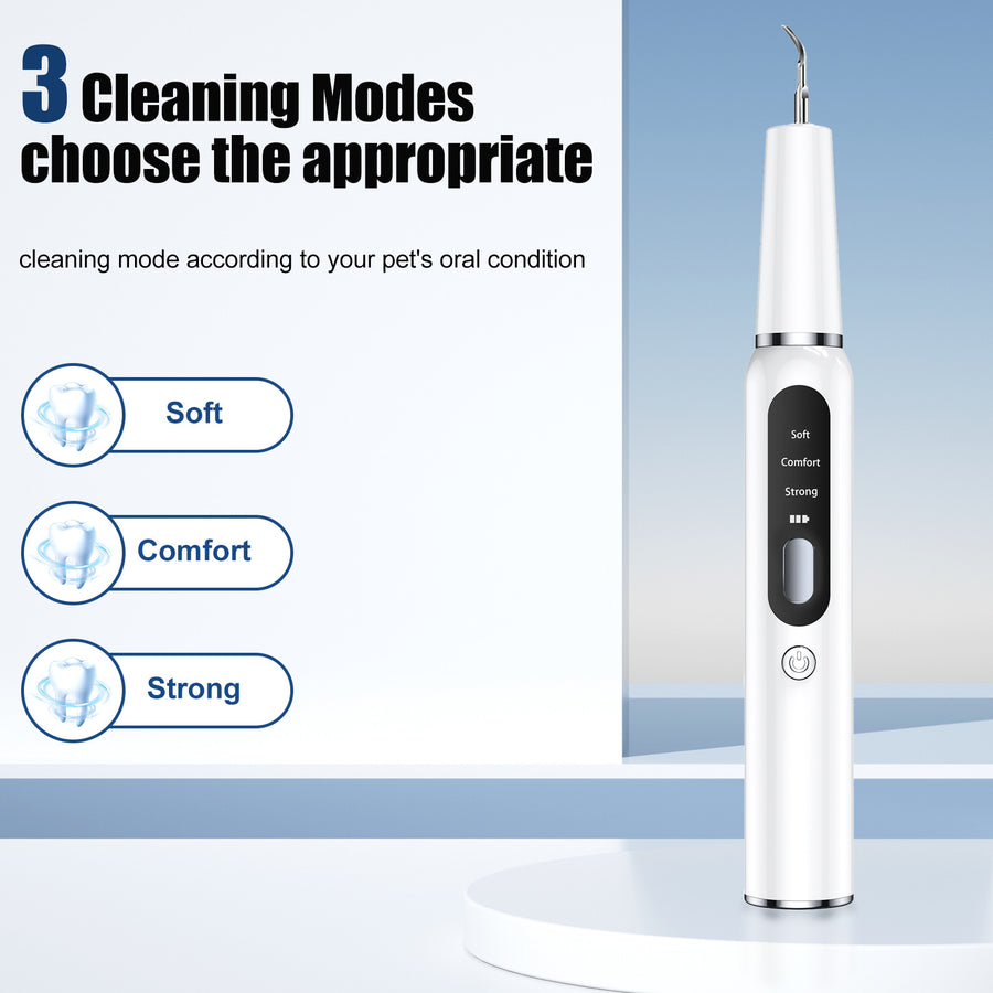 White Professional Pet Dental Cleaning Kit Ultrasonic - KAZIPAWS