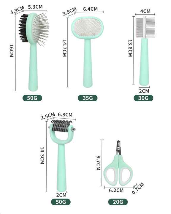 Blue Complete 5 in 1 Grooming Care Kit Professional - KAZIPAWS