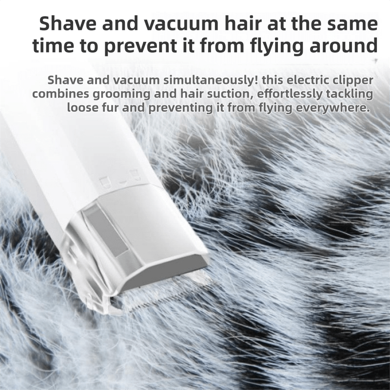 7-in-1 White Multifunctional Pet Grooming Vacuum Kit - Dog Cat Home Barber Shop & Low Noise Shedding Groomer with 1L Large Dust Cup - KAZIPAWS
