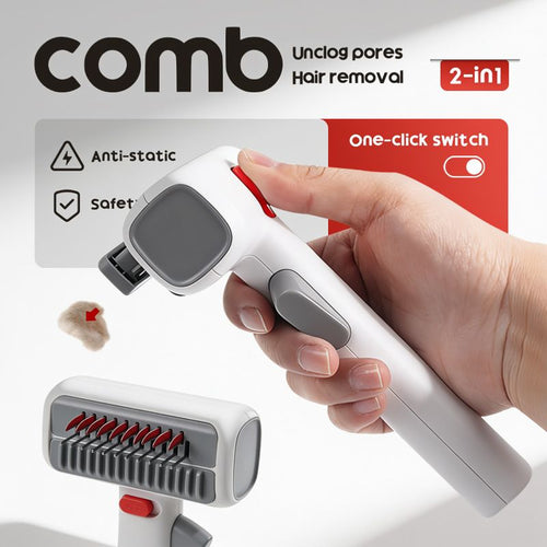 White and Grey 2 in 1 Dematting Deshedding Grooming Comb