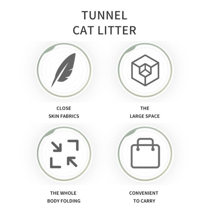 Grey Foldable Cat Tunnel Bed Plush 2 in 1 Nest - KAZIPAWS