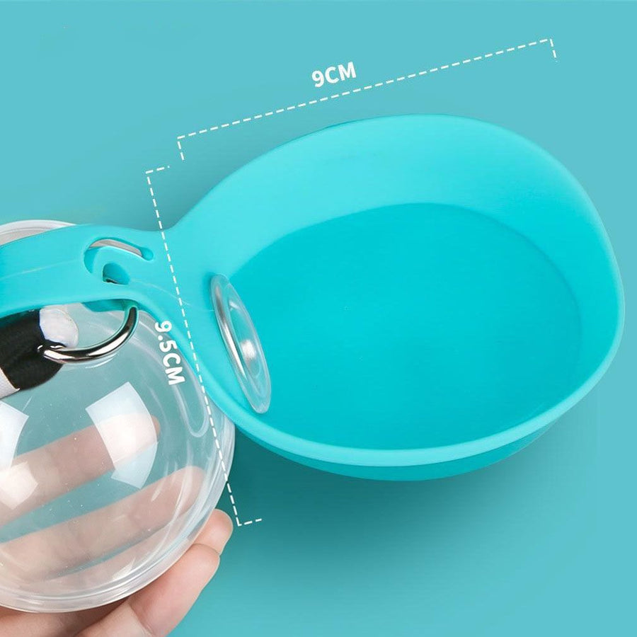 Pink Portable Pet Water Bottle with Foldable Drinking Bowl, 285ml Travel Dog Water Dispenser for Walking Hiking and Outdoor Adventures - KAZIPAWS