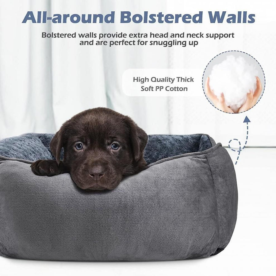 Grey Small Medium Pet Bed Washable Rectangle Dog Bed - KAZIPAWS
