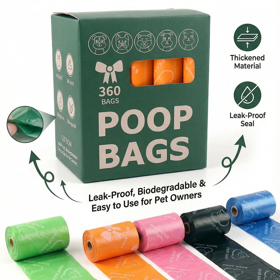 Pink Thickened Dog Poop Bags 180 Pack 12 Rolls 15 - KAZIPAWS