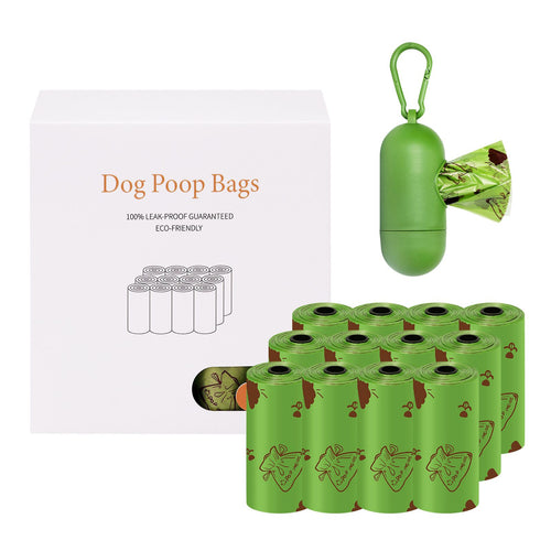 Degradable Dog Poop Bags with Dispenser 12 Rolls Waste Bags