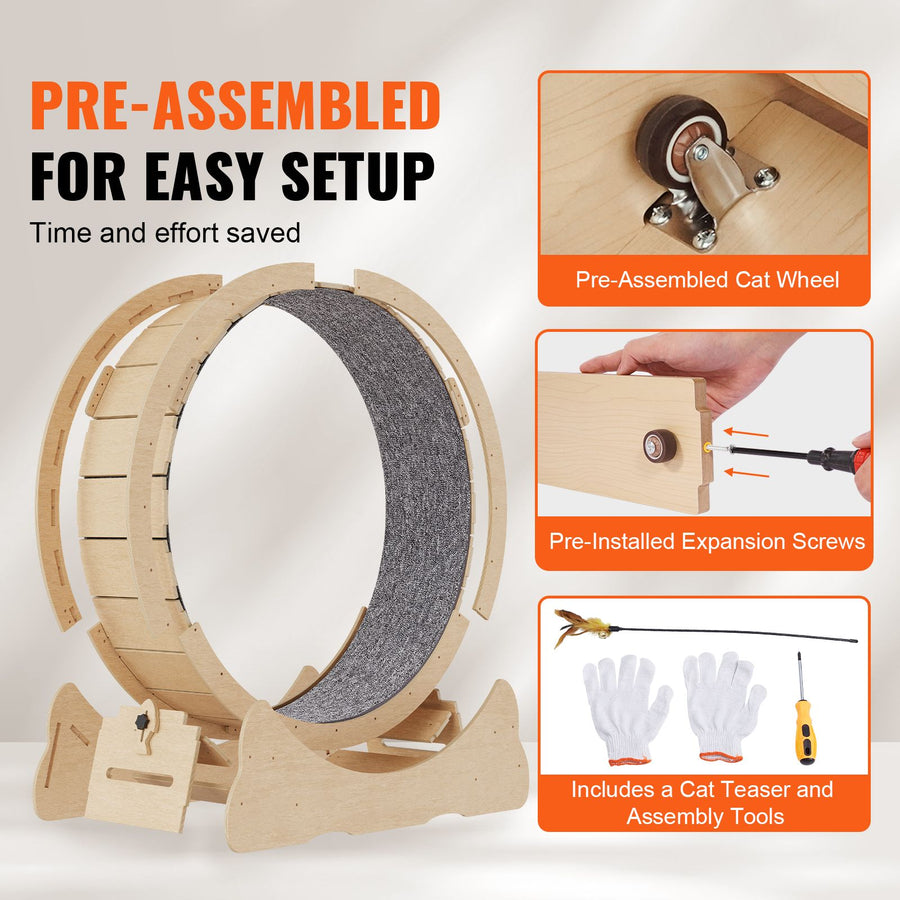 Cat Exercise Wheel Large Treadmill Wheel for Indoor Cats - KAZIPAWS