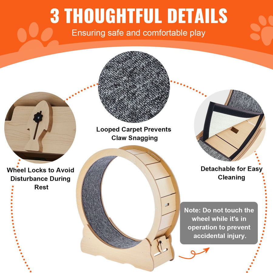 Cat Exercise Wheel Large Treadmill Wheel for Indoor Cats - KAZIPAWS